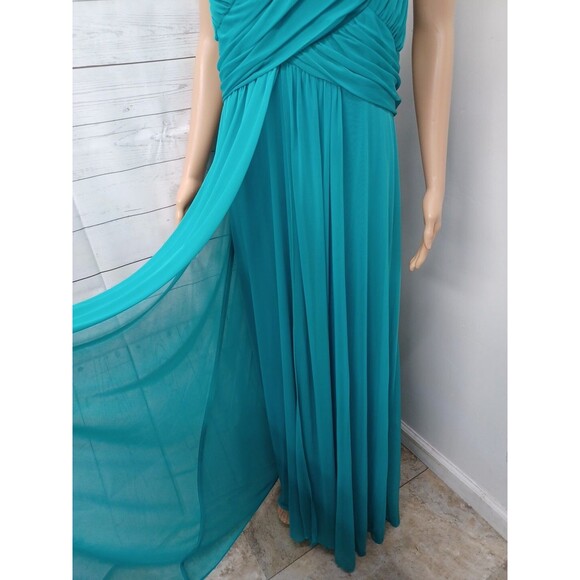 Vtg Cindy Usa Green Chiffon Strapless Bridesmaid Prom Formal Maxi Dress Sz 4XL - Picture 4 of 12